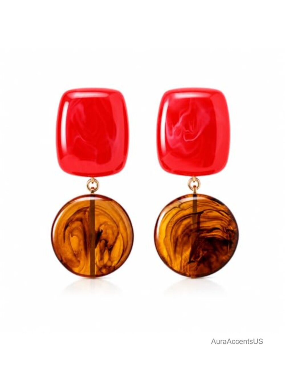 Resin Geometric Dangle Drop Earrings Lightweight Statement Jewelry